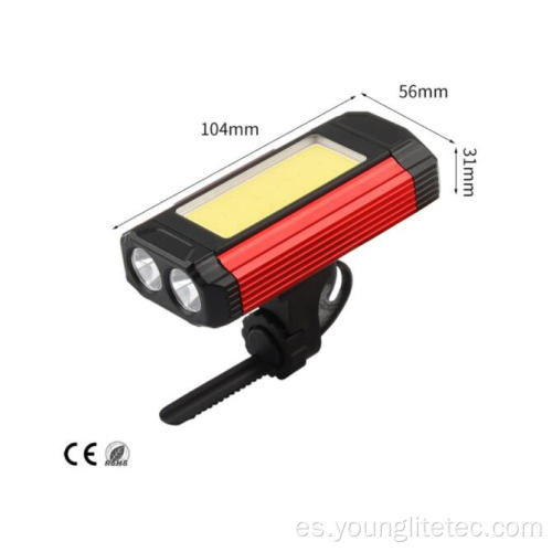 Potente XPE COB recargable montar en bicicleta la luz delantera